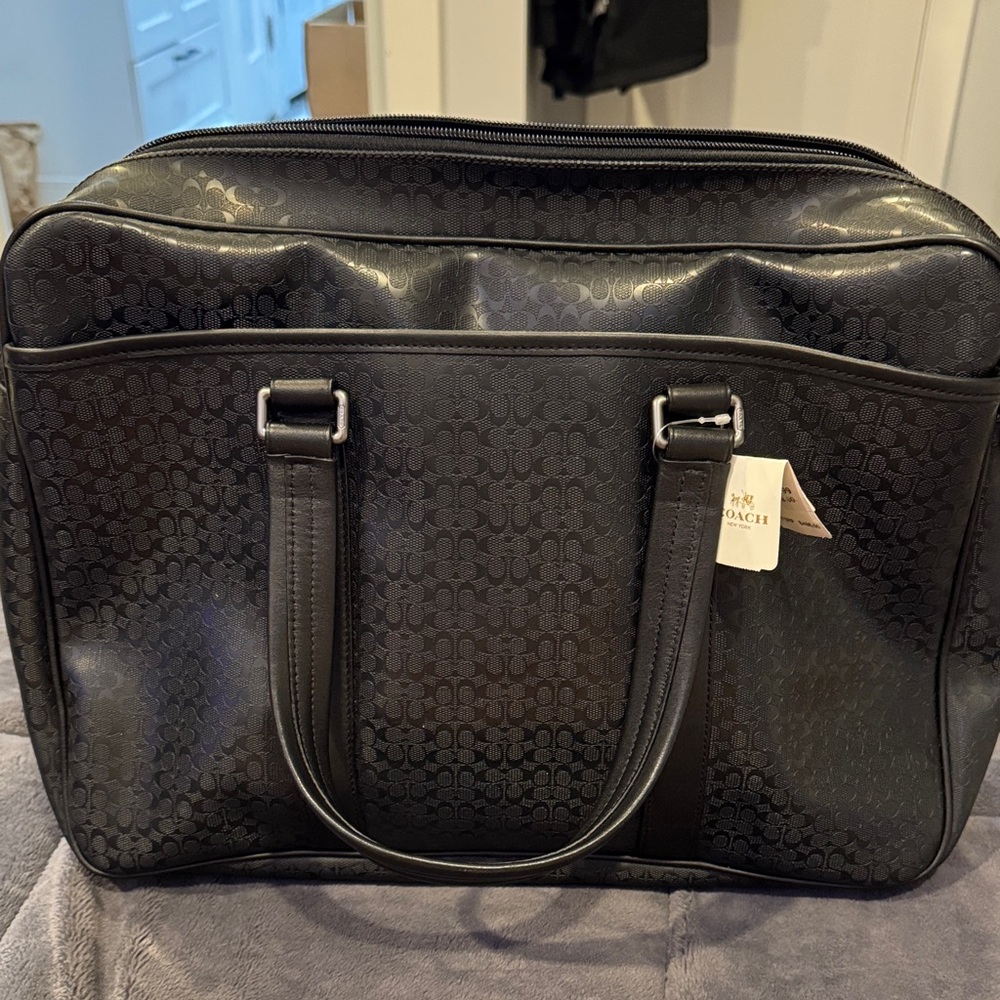 Coach Black Patterned Men's Briefcase